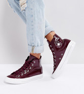 Converse - Chuck Taylor - Scarpe da ginnastica alte in vernice bordeaux - Rosso