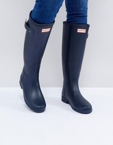 Hunter Original - Refined - Stivali da pioggia blu navy con gambale lungo - Navy