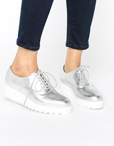 London Rebel - Scarpe flatform metallizzate - Argento