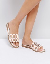 Missguided - Sandali con borchie - Bianco