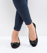 New Look Wide Fit - Ballerine con fiocco - Nero