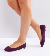 New Look Wide Fit - Ballerine con dettaglio metallico sul tacco - Rosso
