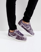 Nike - Cortez - Scarpe da ginnastica in velluto lilla - Viola