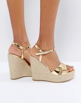 Office - Wonder - Espadrillas metallizzate con zeppa - Oro