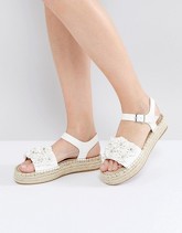 River Island - Espadrillas con ricami - Bianco