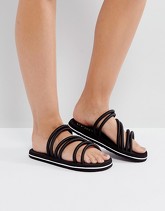Vero Moda - Sandali con incrocio e contrasto - Nero