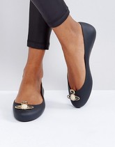 Vivienne Westwood for Melissa - Space Love - Scarpe piatte nero perla con globo - Nero