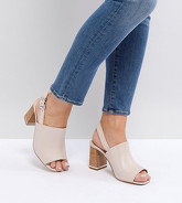 ASOS DESIGN - Tiffy - Sandali con tacco a pianta larga - Beige