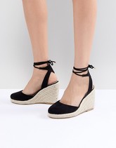 ASOS DESIGN - Juiciest - Zeppe stile espadrilles - Nero