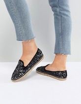 ASOS - JANIE - Espadrilles con paillettes - Nero