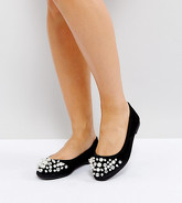 ASOS - LUELLA - Ballerine decorate a pianta larga - Nero