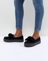 ASOS DESIGN - Denise - Scarpe di tela con fiocco - Nero