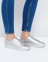 ASOS - DATE NIGHT - Scarpe da ginnastica stringate - Argento