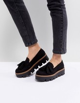 Bershka - Mocassini flatform spessi - Nero