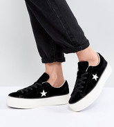 Converse - One Star Ox - Scarpe con plateau nere - Nero