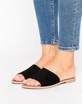 New Look - Sabot piatti in pelle scamosciata - Nero