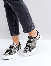 New Look - Scarpe da ginnastica con fibbia e motivo tapestry - Multicolore