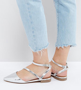 ASOS - LUDLOW - Ballerine a pianta larga asimmetriche a punta - Argento