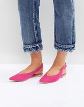 Glamorous - Scarpe basse rosa a punta con cinturino sul retro - Rosa