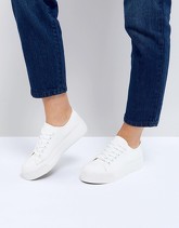 New Look - Sneakers flatform stringate - Bianco