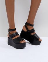 RAID - Devona - Sandali flatform con suola grossa neri - Nero