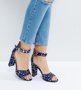 The March - Sandali a pois con tacco largo - Navy