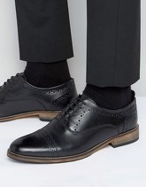 ASOS - Scarpe brogue in pelle near con suola naturale - Nero