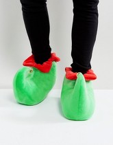 ASOS - Pantofole natalizie da elfo verdi con campanello - Verde