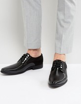 ASOS - Scarpe derby nero patent con pannello - Nero