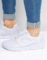 ASOS - Scarpe da ginnastica in tessuto a rete bianco con pannelli di gomma - Bianco