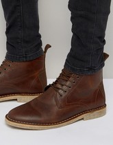 ASOS - Desert boots in pelle color cuoio con dettagli scamosciati - Cuoio