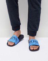 BOSS - Slider blu navy con logo - Navy