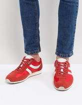 BOSS - Sneakers in misto nylon e camoscio rosse - Rosso