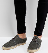 H By Hudson - Espadrilles stringate in rete - In esclusiva per ASOS - Grigio