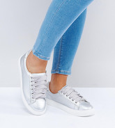 Lost Ink - Rhian - Scarpe da ginnastica stringate a pianta larga argento - Argento