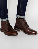 Original Penguin - Stivaletti brogue in pelle - Marrone