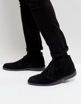 Pier One - Desert boots neri in camoscio - Nero