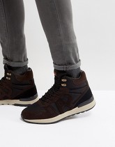 Armani Jeans - Stivaletti stringati marrone/nero con logo - Marrone