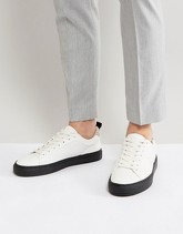 ASOS - Scarpe da ginnastica bianche con suola nera a contrasto - Bianco