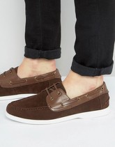 ASOS - Scarpe da barca in pelle scamosciata sintetica marrone - Marrone