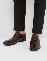 ASOS - Scarpe brogue marroni in pelle sintetica con punta decorata - Marrone