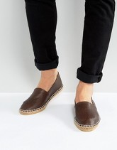 ASOS - Espadrillas marroni senza lacci effetto scotch grain - Marrone