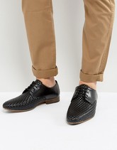 ASOS - Scarpe derby di pelle nere con intreccio - Nero