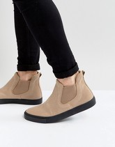 ASOS - Scarpe da ginnastica alte stile Chelsea grigio pietra - Pietra