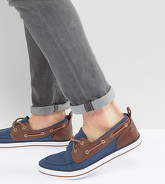 ASOS - Scarpe da barca blu navy a pianta larga - Navy