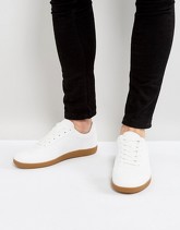 ASOS - Scarpe da ginnastica stringate bianche con suola in gomma - Bianco