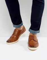 Base London - Perform - Scarpe brogue in pelle color cuoio - Cuoio