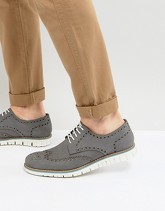 Dune - Baloo - Scarpe brogue grigio scamosciato - Grigio