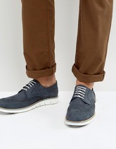 Dune - Baloo - Scarpe brogue scamosciate blu navy - Nero