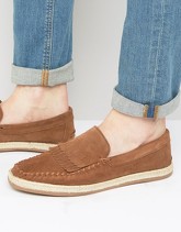 Walk London - Riviera - Espadrillas scamosciate con frange - Cuoio